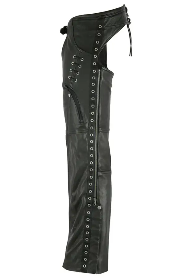 Adjustable Women's Motorcycle Chaps Side View