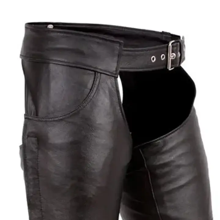 Leather Biker Chaps for Women Belt View