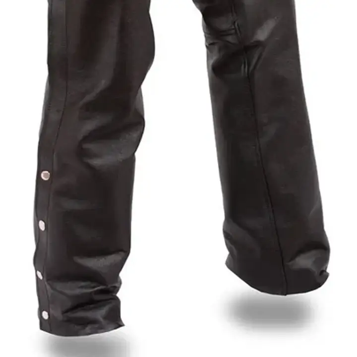 Leather Biker Chaps for Women Buttom Side View