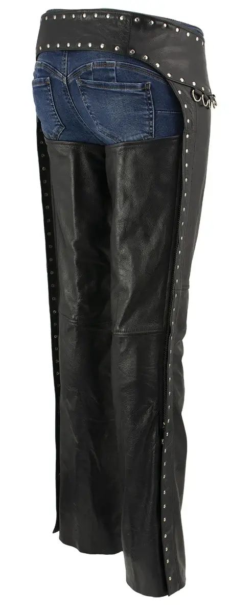 Women's CE Armored Motorcycle Chaps Side View