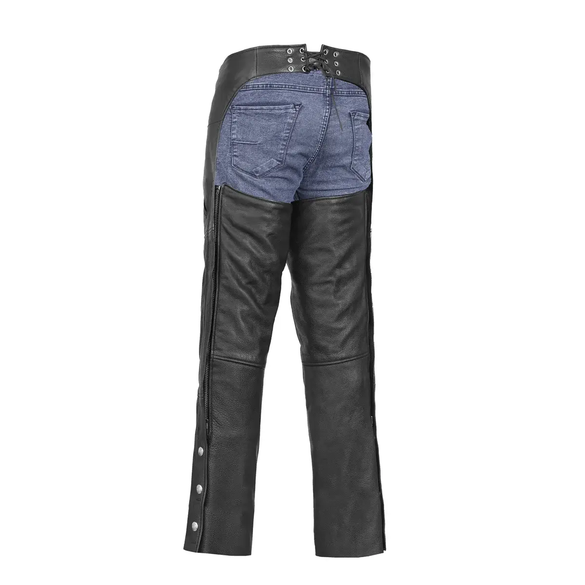 Women's Custom Motorcycle Chaps Back Side View