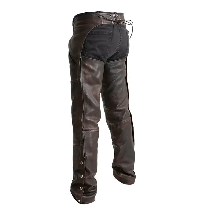 Women's Western Leather Chaps Back Side View
