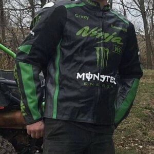 Kawasaki Ninja Leather Jacket - Monster Energy Racing Jacket
